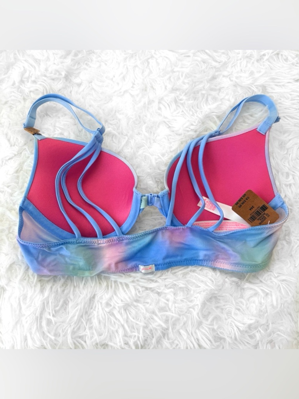 VIctoria’s Secret PINK Cotton Candy Push-up Bra NWT - Picture 5 of 6